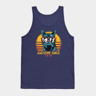 Retro Cool Cat Awesome Since 1976 // Awesome Cattitude Cat Lover Tank Top